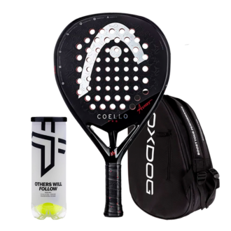 Set Padelschläger Head Coello Pro 2025 + Padeltasche Oxdog Ultra Tour Schwarz + Padelbälle Oxdog BOOST+