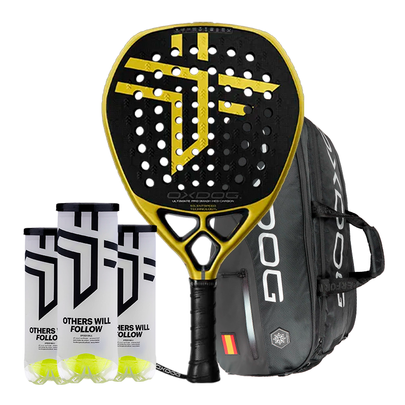 Pack Oxdog Padel Racket Ultimate Smash 2025 + Padel bag Oxdog FEP hyper pro thermo + 3 ball tubes Oxdog BOOST+