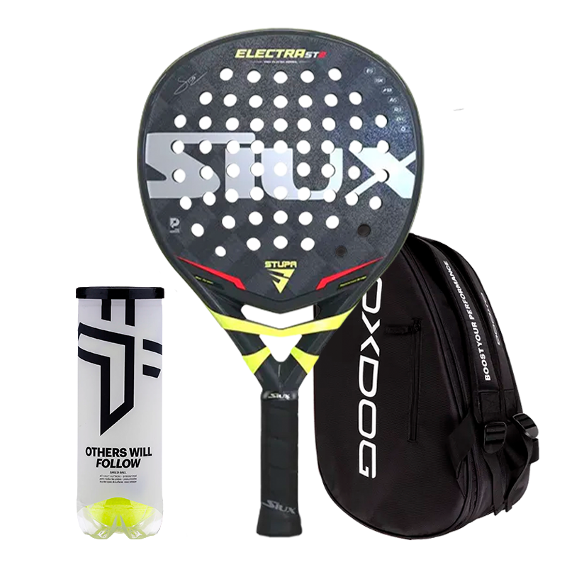 Set Padelschläger Siux Electra ST2 Stupa Pro + Padeltasche Oxdog Ultra Tour + Padelbälle Oxdog BOOST+