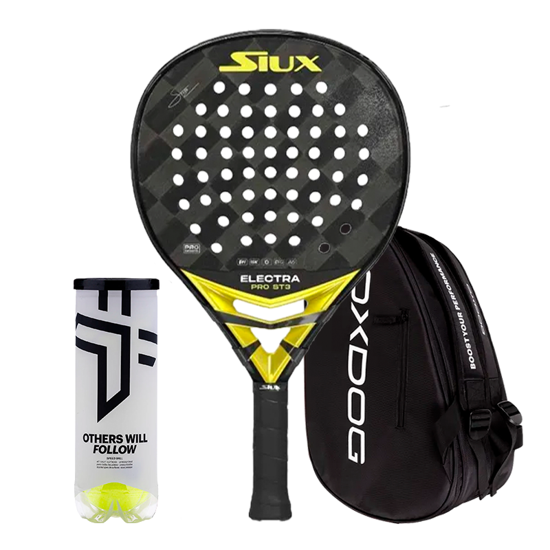 Set Padelschläger Siux Electra ST3 Stupa + Padeltasche Oxdog Ultra Tour + Padelbälle Oxdog BOOST+