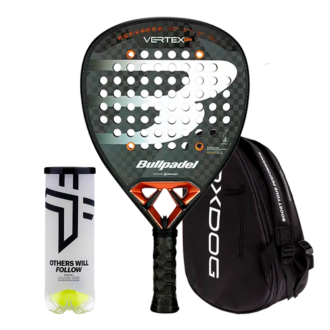 Set Padelschläger Bullpadel VERTEX 04 2025 + Padeltasche Oxdog Ultra Tour Schwarz + Padelbälle Oxdog BOOST+
